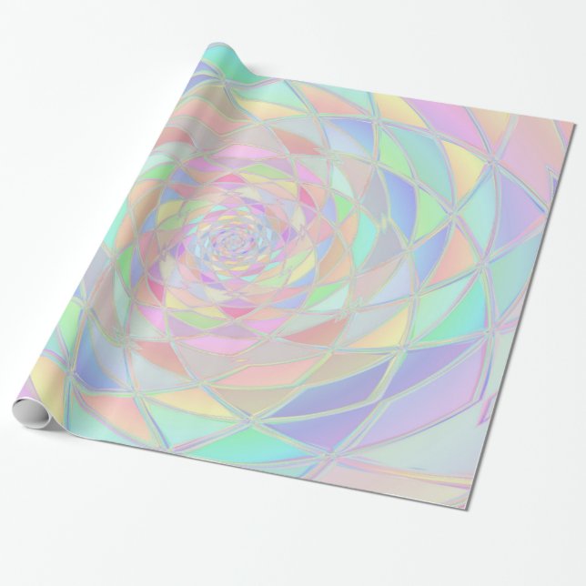 Pink Stained Glass Window Pastels Presentpapper (Utrullad)