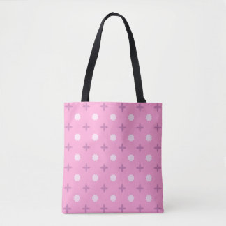 Pink Star Petal Dot Pattern Tygkasse