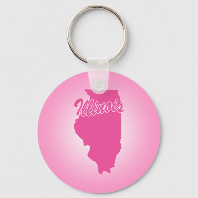Pink State Illinois Nyckelring (Framsida)