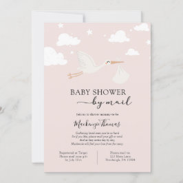 Pink Stork Baby Shower via Post Inbjudningar