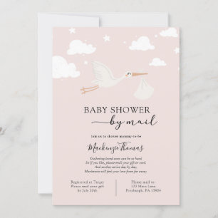 Pink Stork Baby Shower via Post Inbjudningar