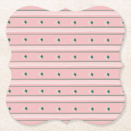 Pink Stripe Coaster Underlägg Papper