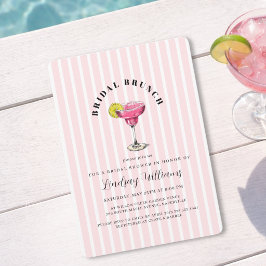 Pink Stripe Cocktail Bröllopsfest för bruden Inbju Inbjudningar