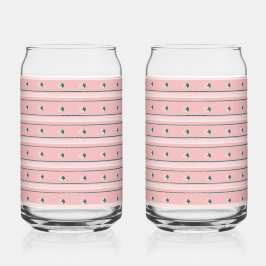 Pink Stripe Soda Glass