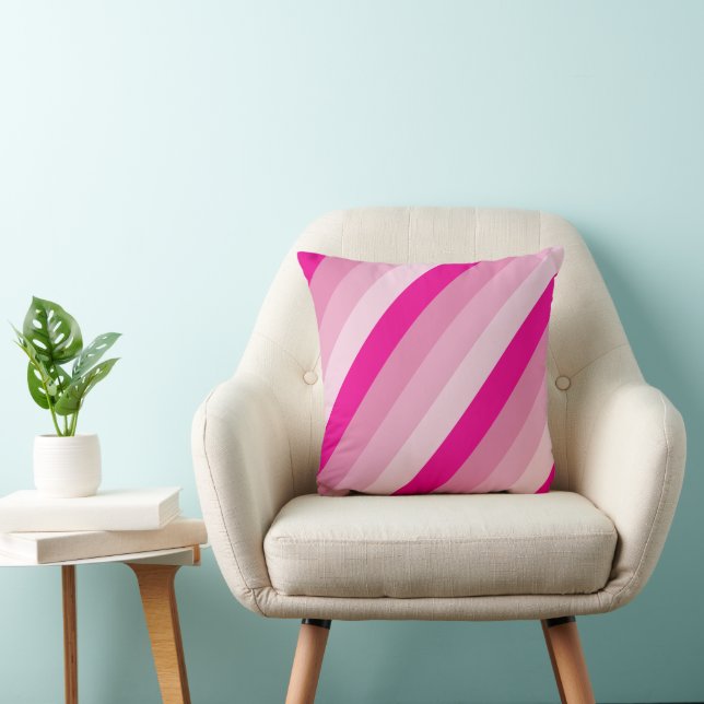Pink striped cushion kudde (Stol)
