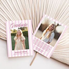 Pink Striped Preppy Graduation Meddelande