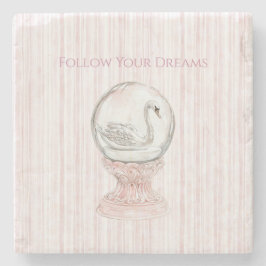 Pink Stripes Swan   Stenunderlägg