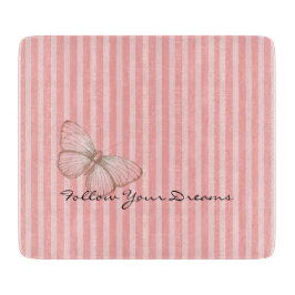 Pink Stripes with Butterfly