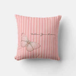 Pink Stripes with Butterfly Kudde