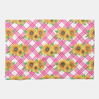 Pink Sunflower Kökshandduk