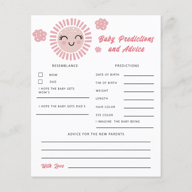Pink Sunshine Baby Förutsägelser och Råd  (Framsida)