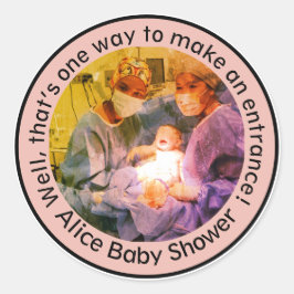 PINK Surgeon Baby Delivery Theme for New Parents Runt Klistermärke