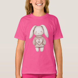 Pink Sweet Cute Bunny Pink Sweater Heart T Shirt