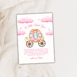 Pink Sweet Fairy Princess Carriage Baby Shower Tack Kort