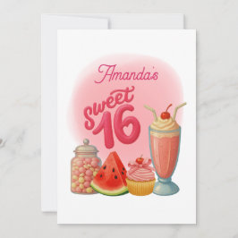 Pink Sweet Sixteen Birthday Invitation Inbjudningar