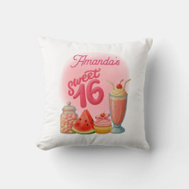 Pink Sweet Sixteen Birthday Pillow Gift Kudde