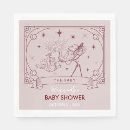 Pink Tarot Baby Shower Napkin Pappersservett