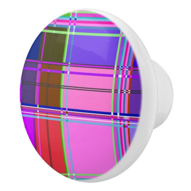 Pink tartan Fabric Pattern Cloth Madras Knopp (Höger)