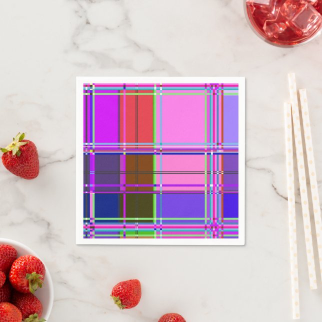 Pink tartan Fabric Pattern Cloth Madras Pappersservett (Insitu)