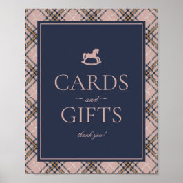 Pink Tartan Plaid Rocking Horse Cards & Gifts Poster