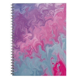 Pink & Teal Liquid Marble Abstract Pattern Anteckningsbok