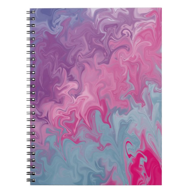 Pink & Teal Liquid Marble Abstract Pattern Anteckningsbok (Framsidan)