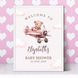 Pink Teddy Baby Shower for a Girl Poster
