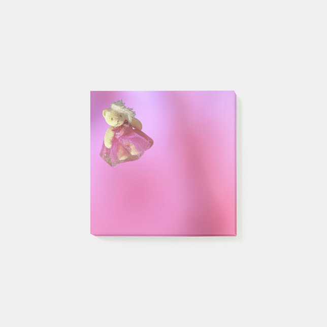 Pink teddy bear party animal post-it block (Framsida)