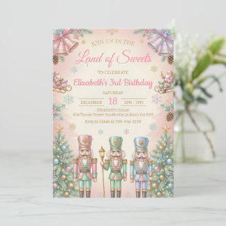 Pink The Nutcracker Birthday Invitation Inbjudningar