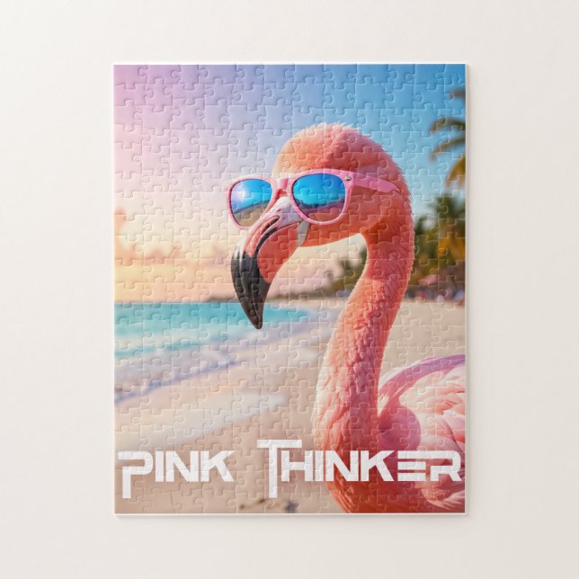 PINK THINKER Flamingo Pink Pussel (Vertikal)