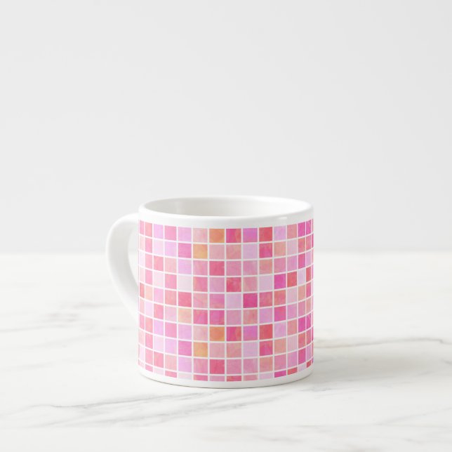 Pink Tiles Espresso Cup Espressomugg (Framsida vänster)