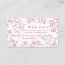 Pink Toile Tea Party Books for Baby Tilläggskort