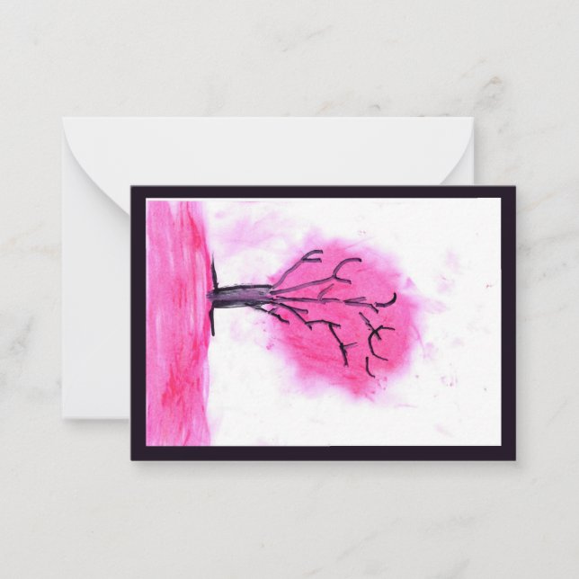 Pink Tree Note Card Anteckningskort (Framsida)