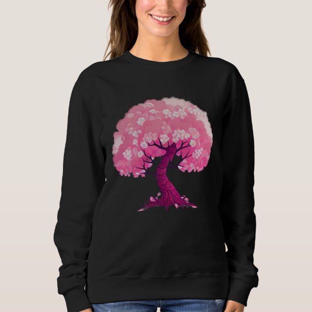 Pink tree of life cherry blossom t shirt (Framsida)