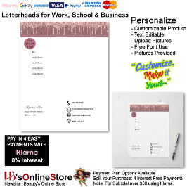 Pink Trendy Drip Sparkle Glitter Business Brevhuvud