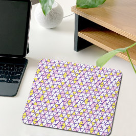 Pink Triangles Pattern Mouse Pad Musmatta
