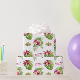 Pink Tropical Floral Luau Party Gifts Birthday Presentpapper