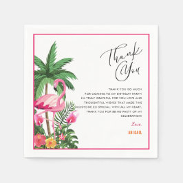 Pink Tropical Hawaiian Adult 25th Birthday Napkins Pappersservett
