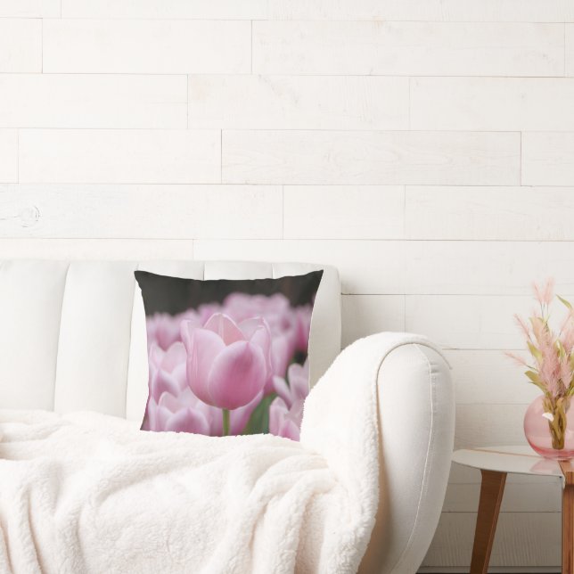 Pink tulip cushion pillow kudde (Soffa)
