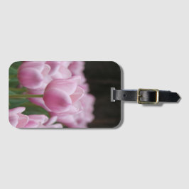 Pink tulip luggage tag bagagebricka