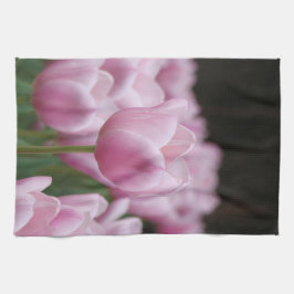Pink tulip tea towel kökshandduk