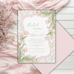 Pink Tulips Floral Elegant Vintage Bridal Shower Inbjudningar<br><div class="desc">Beautiful watercolor fancy frame surrounding lovely fonts and scripts done in coordinating colors bridal shower invite.  Cascading bunches of pink tulips on opposite corners create an elegant vintage feel.  A pink tulips coordinated background with delicate green leaves.  A perfect bridal shower invitation for any season.</div>