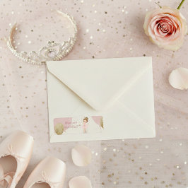 Pink Tutu Ballerina Ballet Dancer Girl Birthday Returadress Etikett