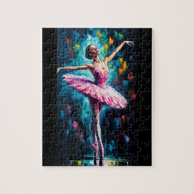 Pink Tutu Ballerina Puzzle – Colorful Dance Art on Pussel (Vertikal)
