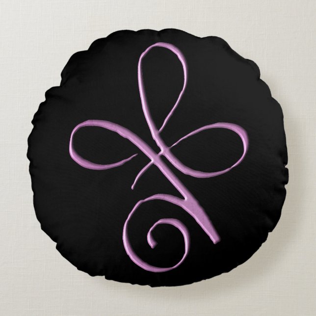 Pink Unconditional Love Rund Kudde (Framsidan)