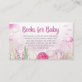 Pink Under the Sea Baby Shower Books for Baby Tilläggskort