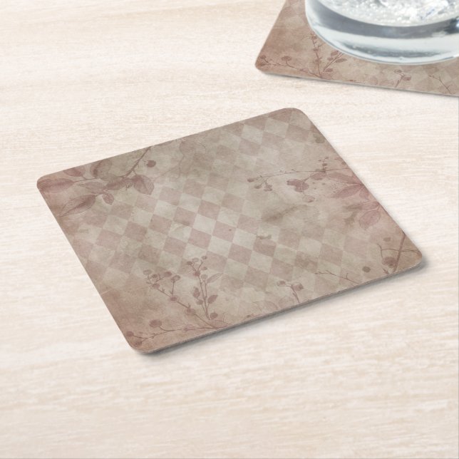 pink underlägg papper kvadrat (Vinklad)