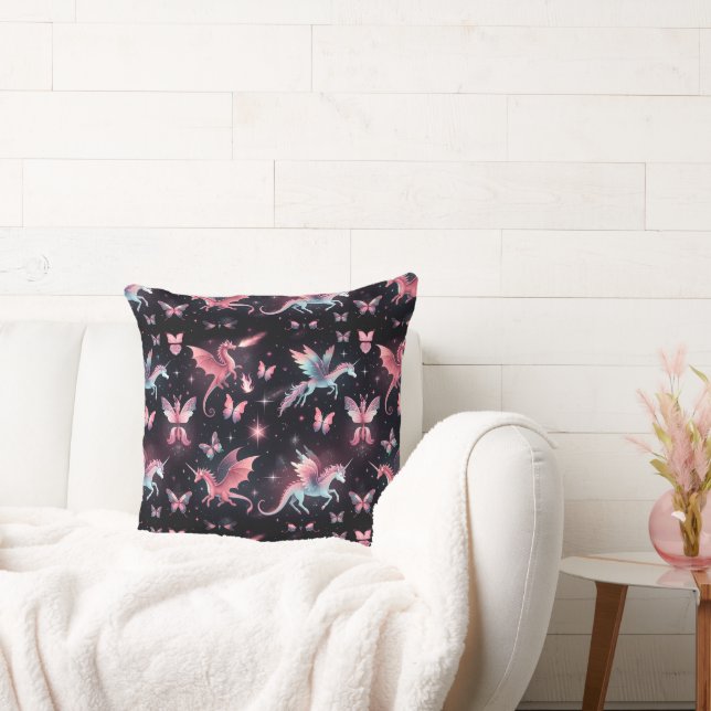 Pink Unicorn Dragon Mix Kudde (Soffa)