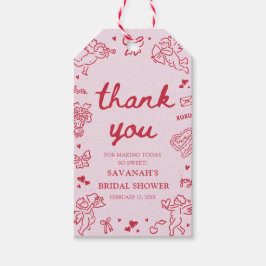 Pink Valentine Love is in the Air Bridal Shower Presentetikett