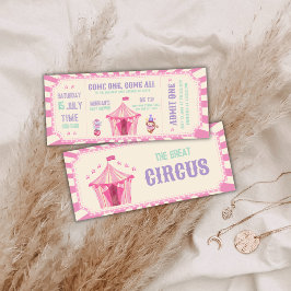 Pink Vintage Circus Ticket Carnival Baby shower Inbjudningar